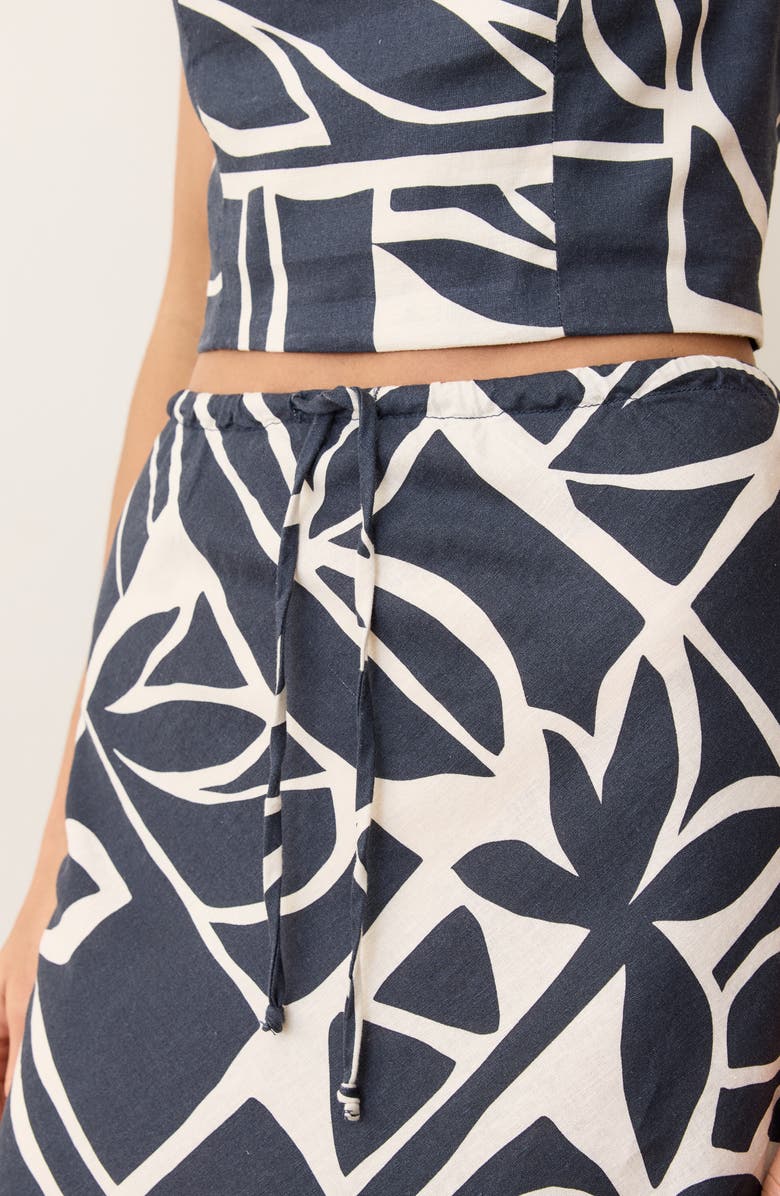Marine Layer Avery Geo Print Drawstring Midi Skirt, Alternate, color, 