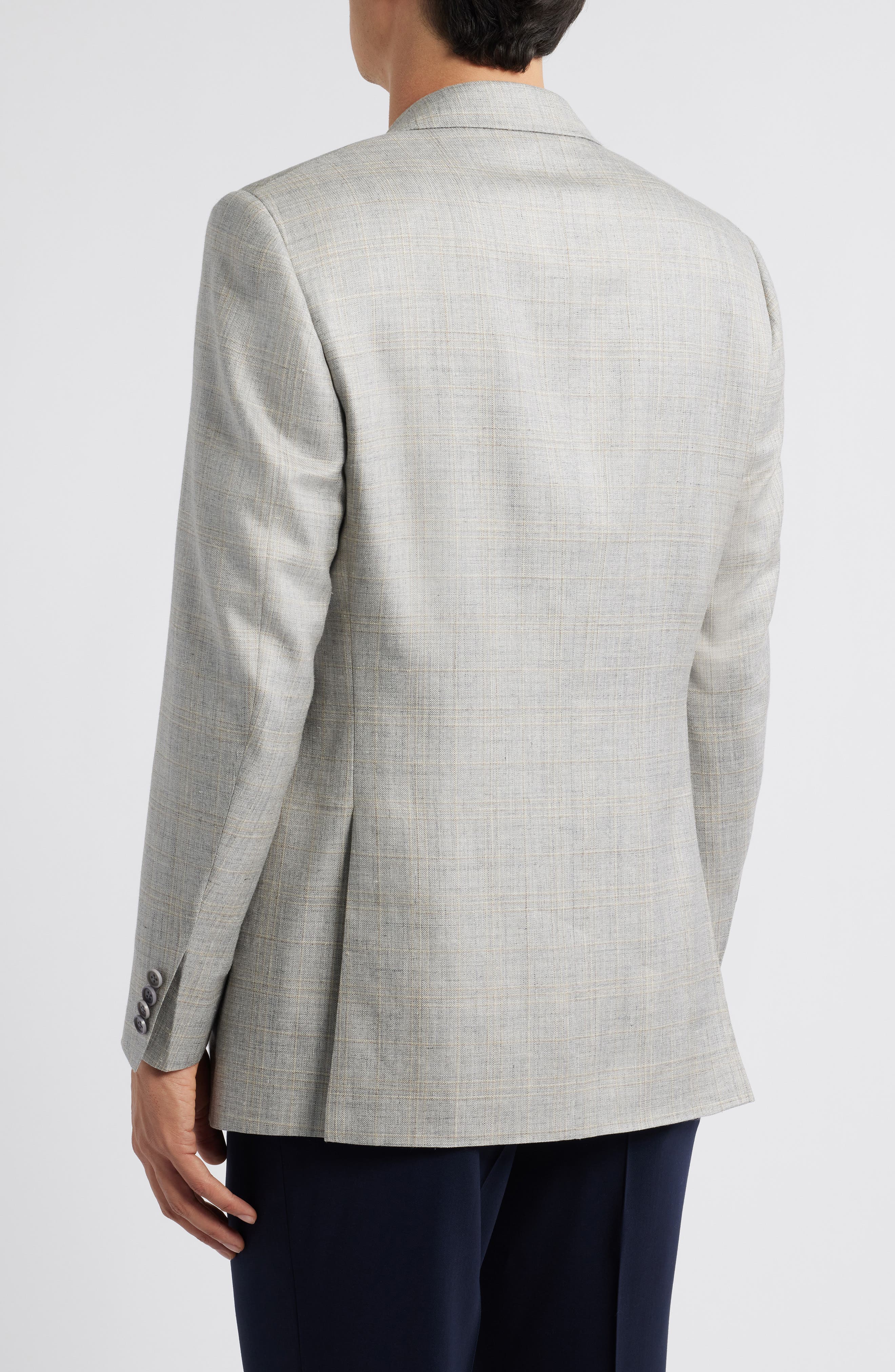 Siena Regular Fit Plaid Melange Wool & Silk Blend Sport Coat - image 2