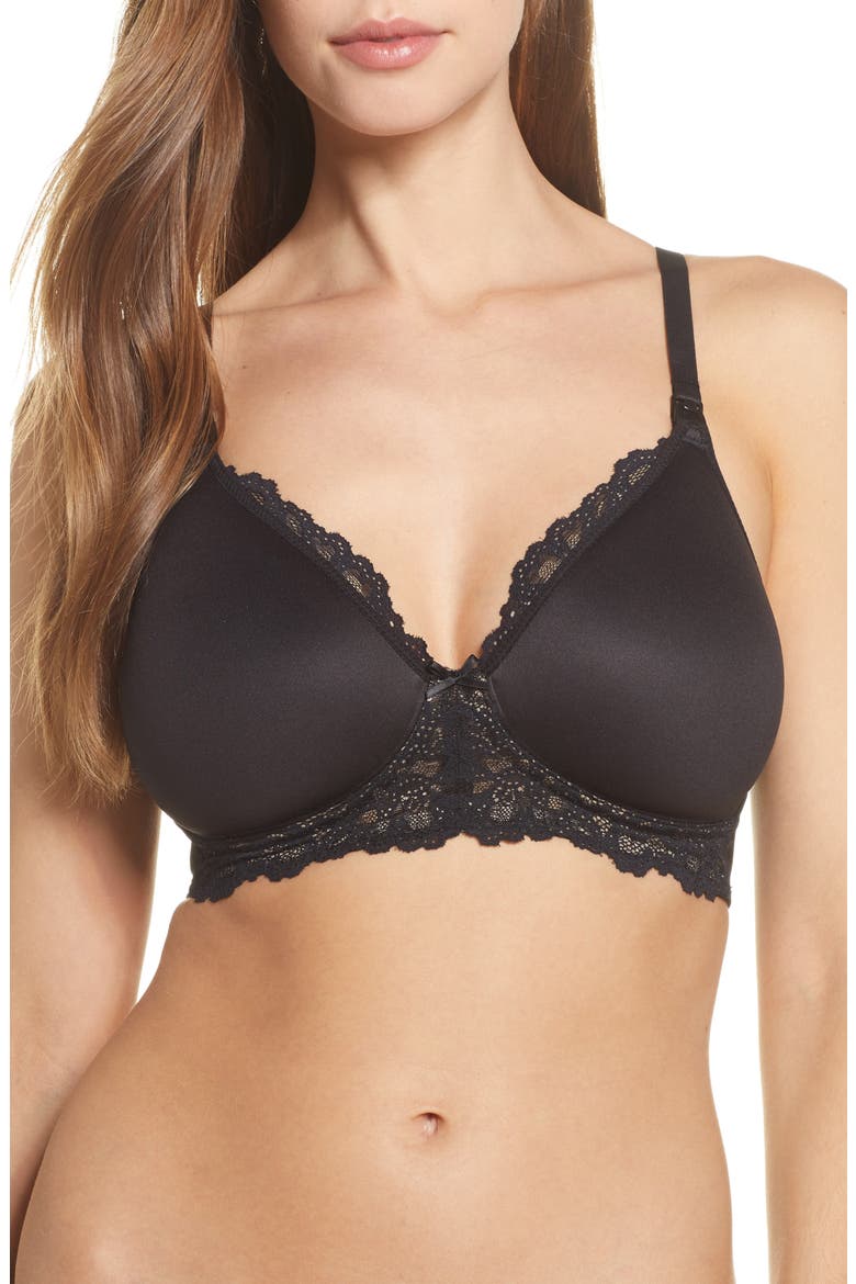 Wireless Nursing Bra, Main, color, BLACK