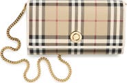 Burberry Check Chain Strap Wallet
