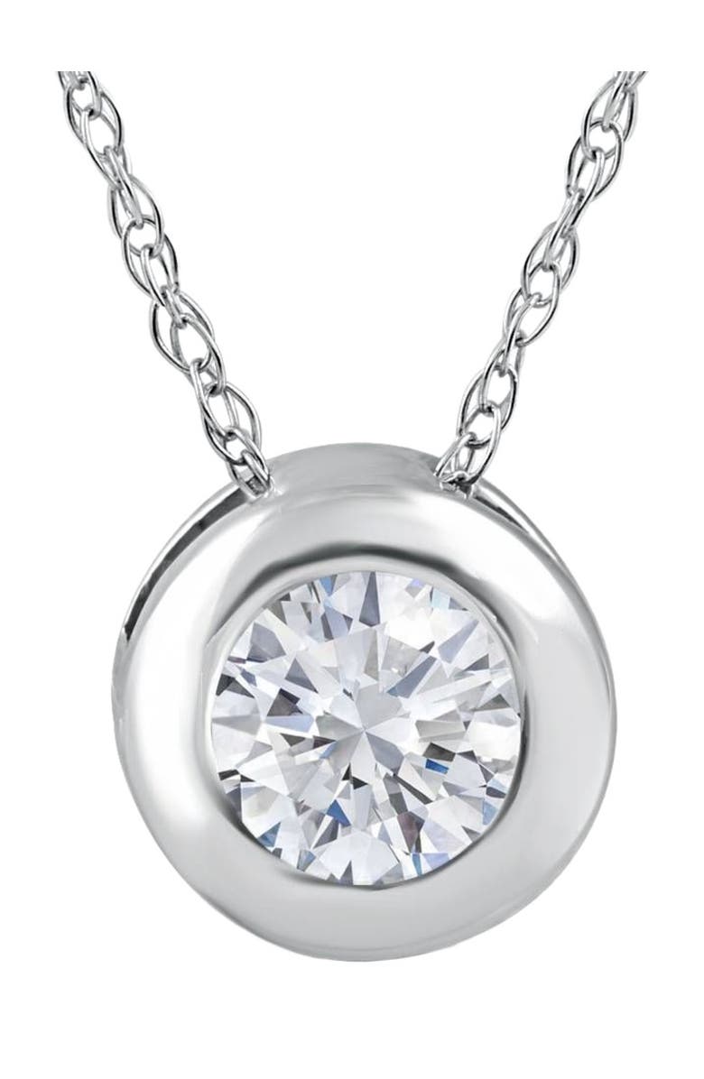 Bliss Diamond 1/4Ct Diamond Solitaire Pendant Women's 14k Gold Bezel Pendant Lab Grown, Main, color, 