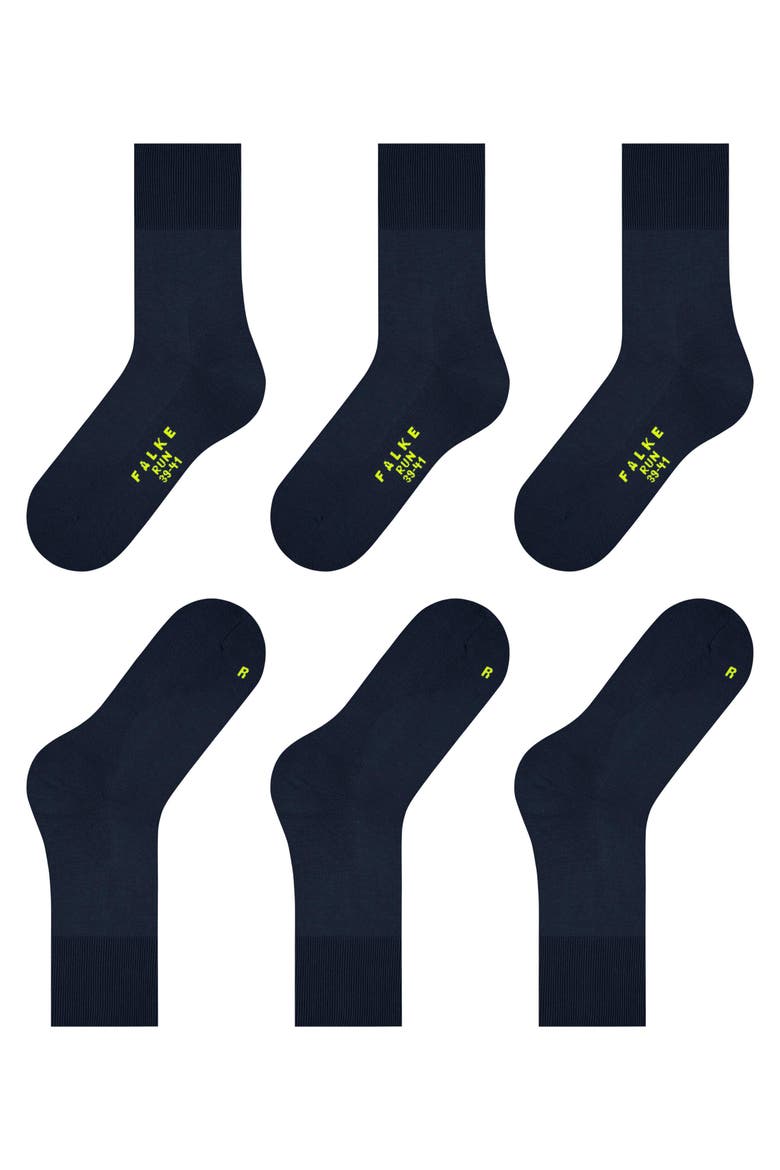 Run Cotton Socks 3-Pack, Alternate, color, Marine