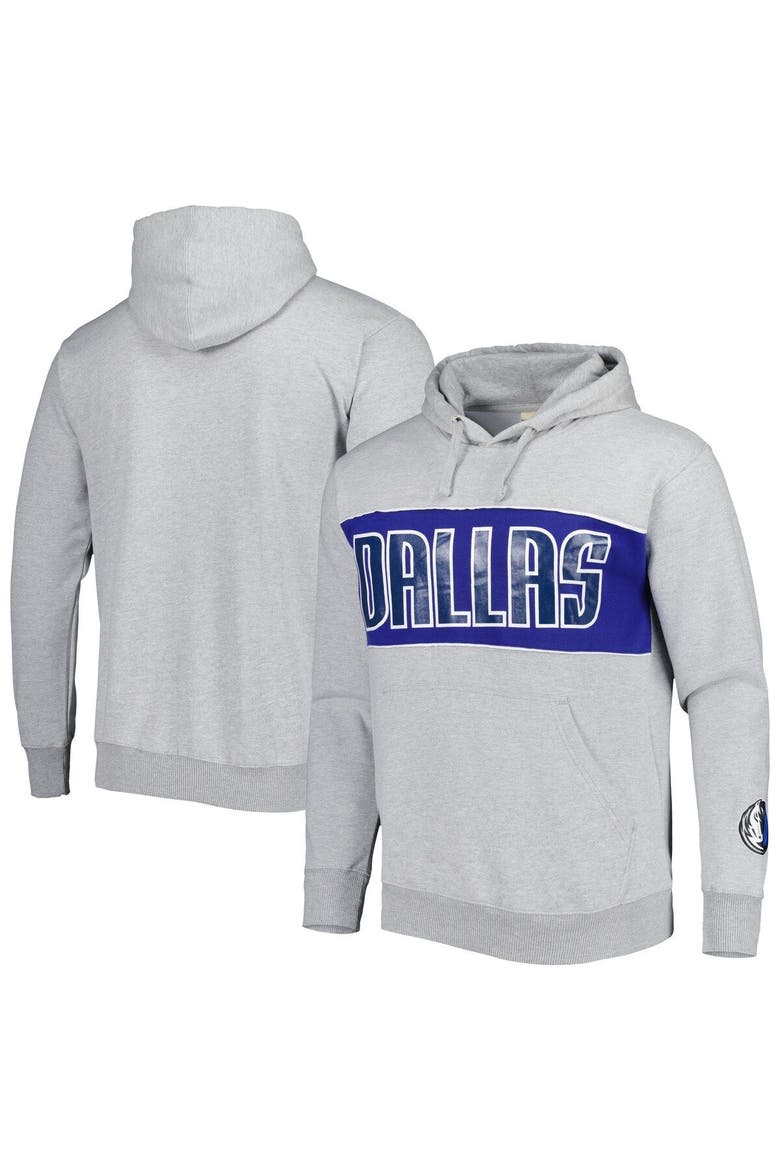 Men's Fanatics Branded Heather Gray Dallas Mavericks Wordmark French Terry Pullover Hoodie, Main, color, Heather Gray