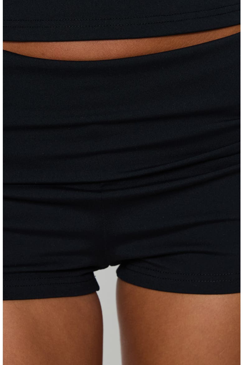 Daily Define Ruched Tie Side Micro Shorts, Alternate, color, BLACK