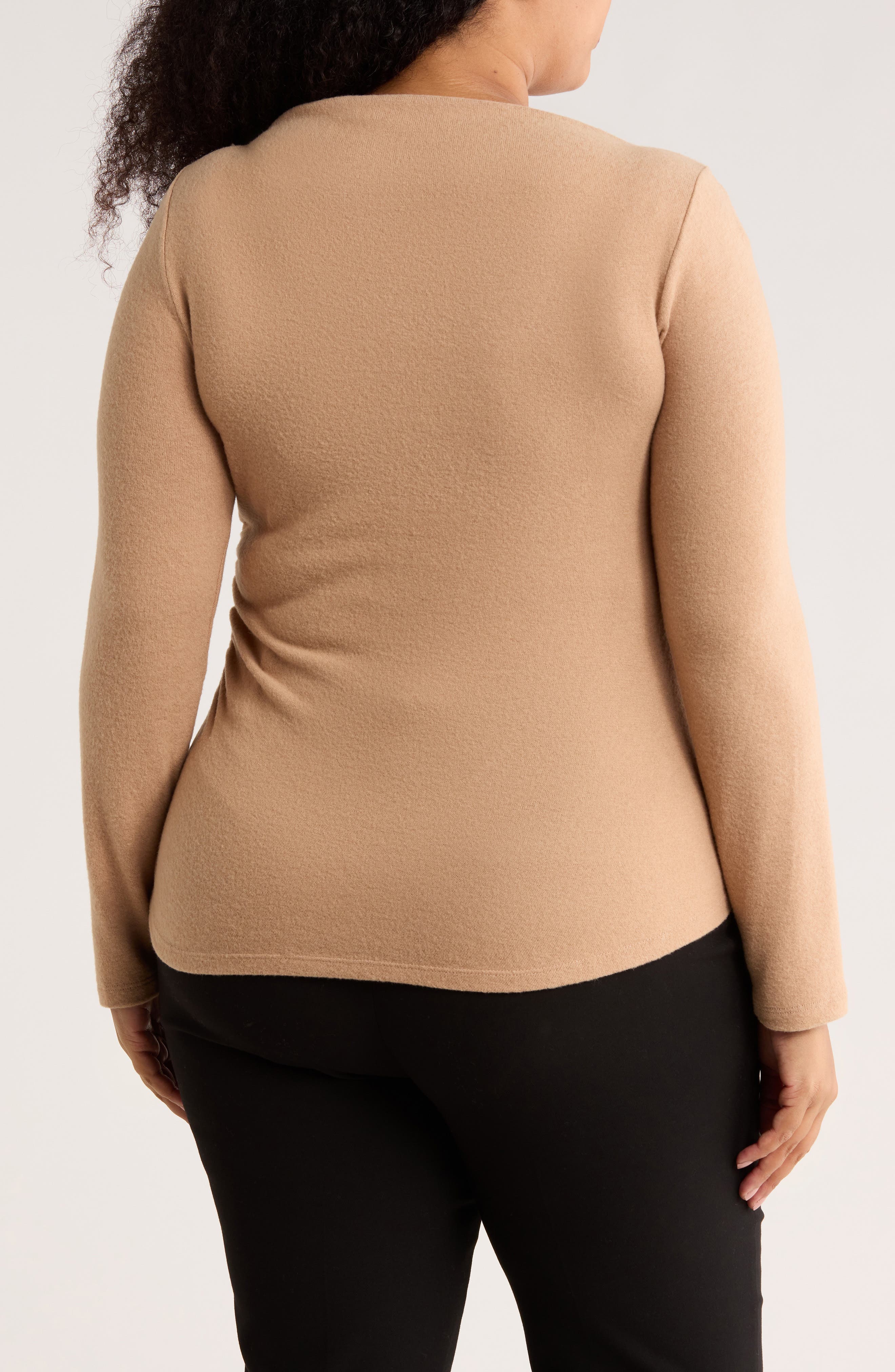 Boat Neck Brushed Knit Top - image 2