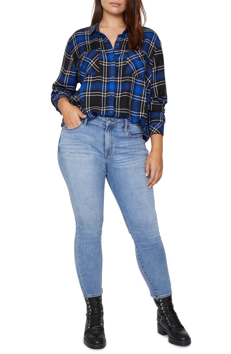 Sanctuary New Generation Plaid Boyfriend Shirt, Alternate, color, 