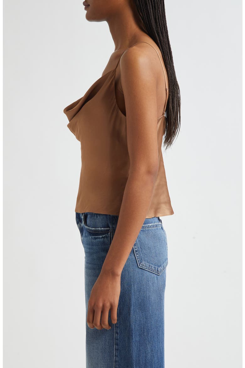 Calista Cowl Neck Satin Camisole, Alternate, color, GINGER SNAP