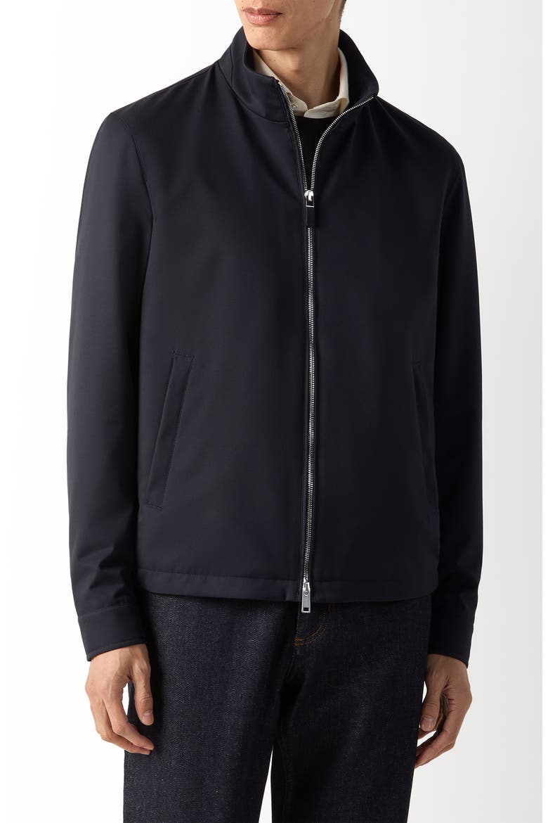 Motorin Water Repellent Microfiber Jacket, Main, color, NAVY BLUE