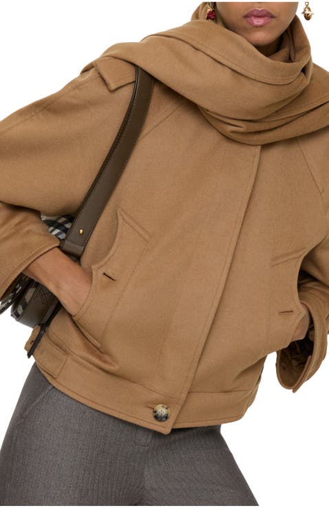 Detachable Scarf Cashmere Jacket