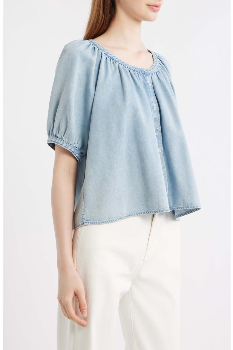 The Resort Denim Peasant Top, Alternate, color, HAVEN