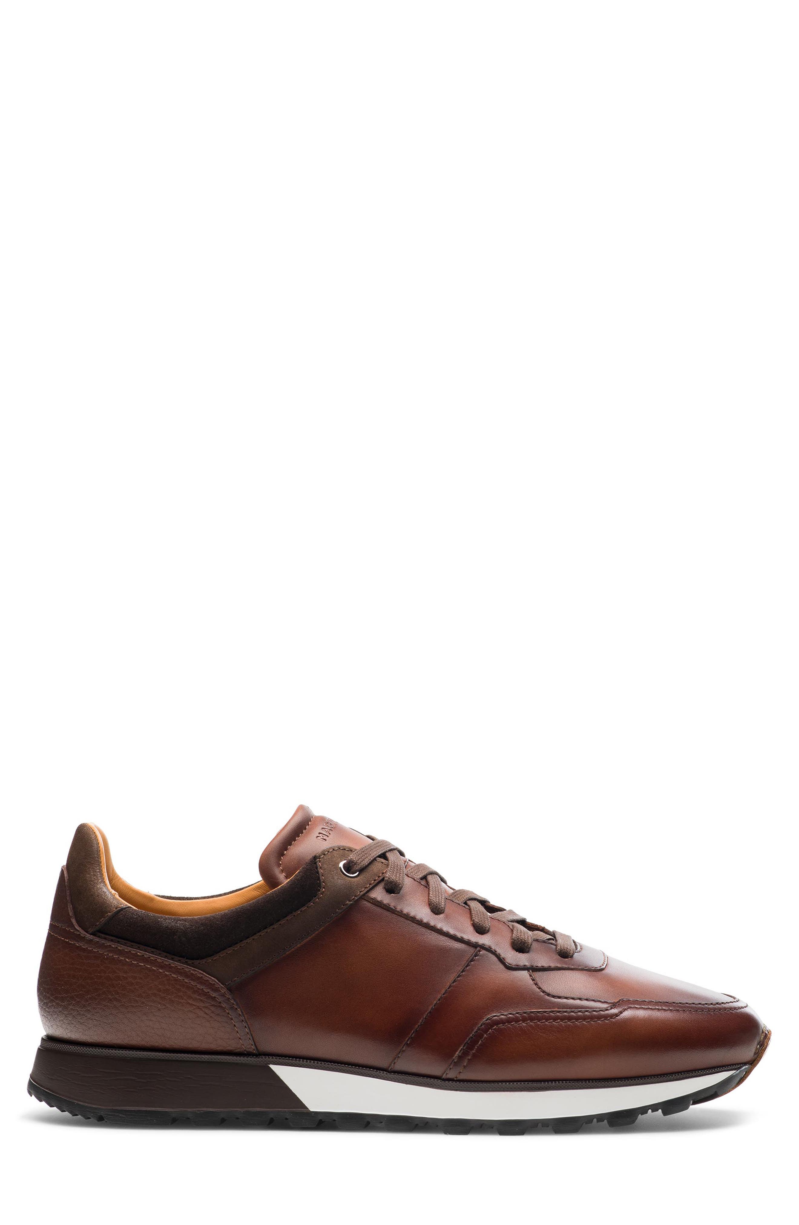 Magnanni Arco Sneaker, Alternate, color, Midbrown