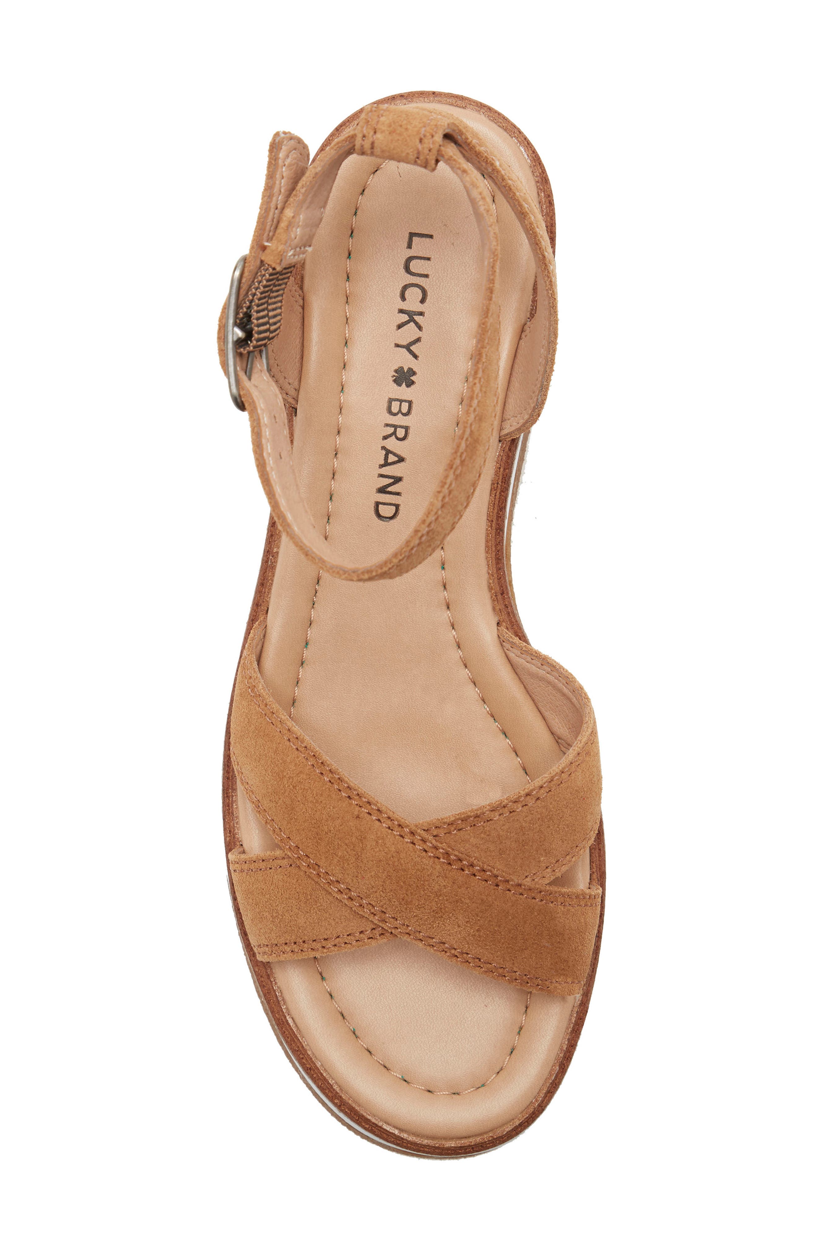 Tarhi Wedge Sandal, Alternate, color, MACAROON SUEDE