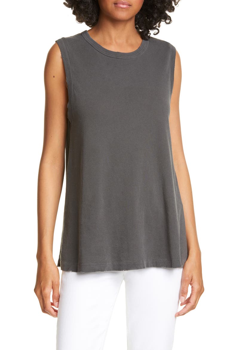 'The Sleeveless' Crewneck Tank, Main, color, WASHED BLACK