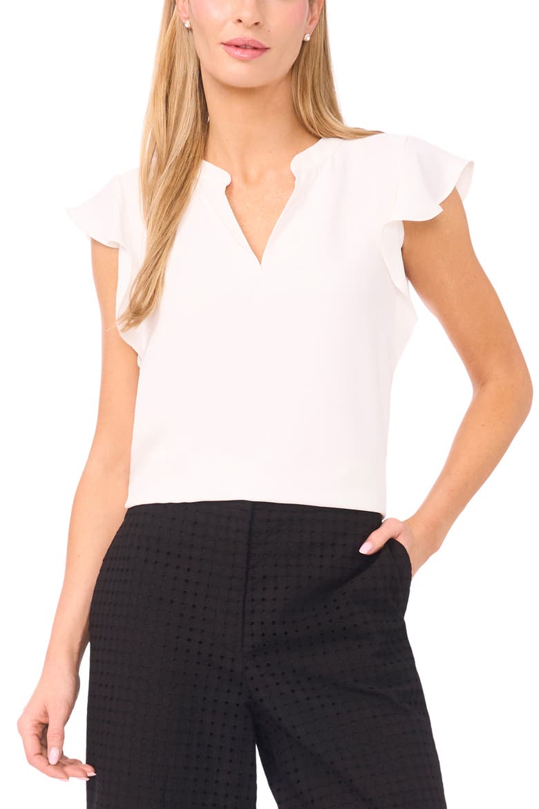 Flutter Sleeve Top, Main, color, NEW IVORY