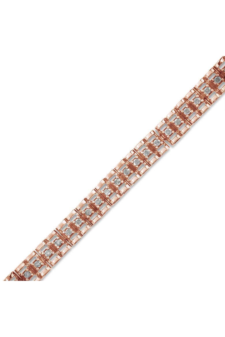 Silver 2.0 Cttw Diamond Double-Link Tennis Bracelet, Alternate, color, Rose Gold over Silver