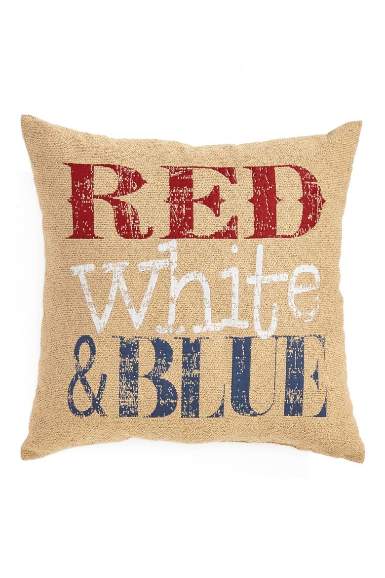 'Red, White & Blue' Pillow, Main, color, TAN MULTI