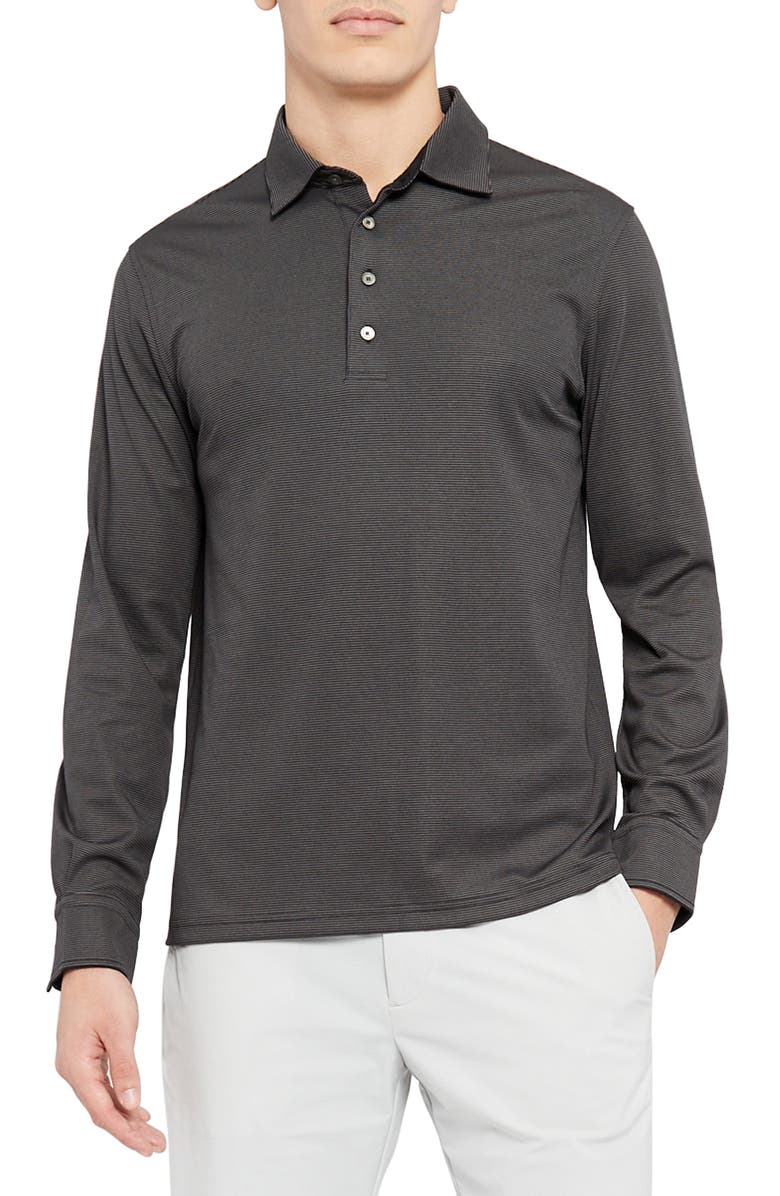 Theory Masser Long Sleeve Knit Polo, Main, color,