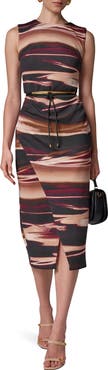 Donna Karan New York Ombré Stripe Sleeveless Dress