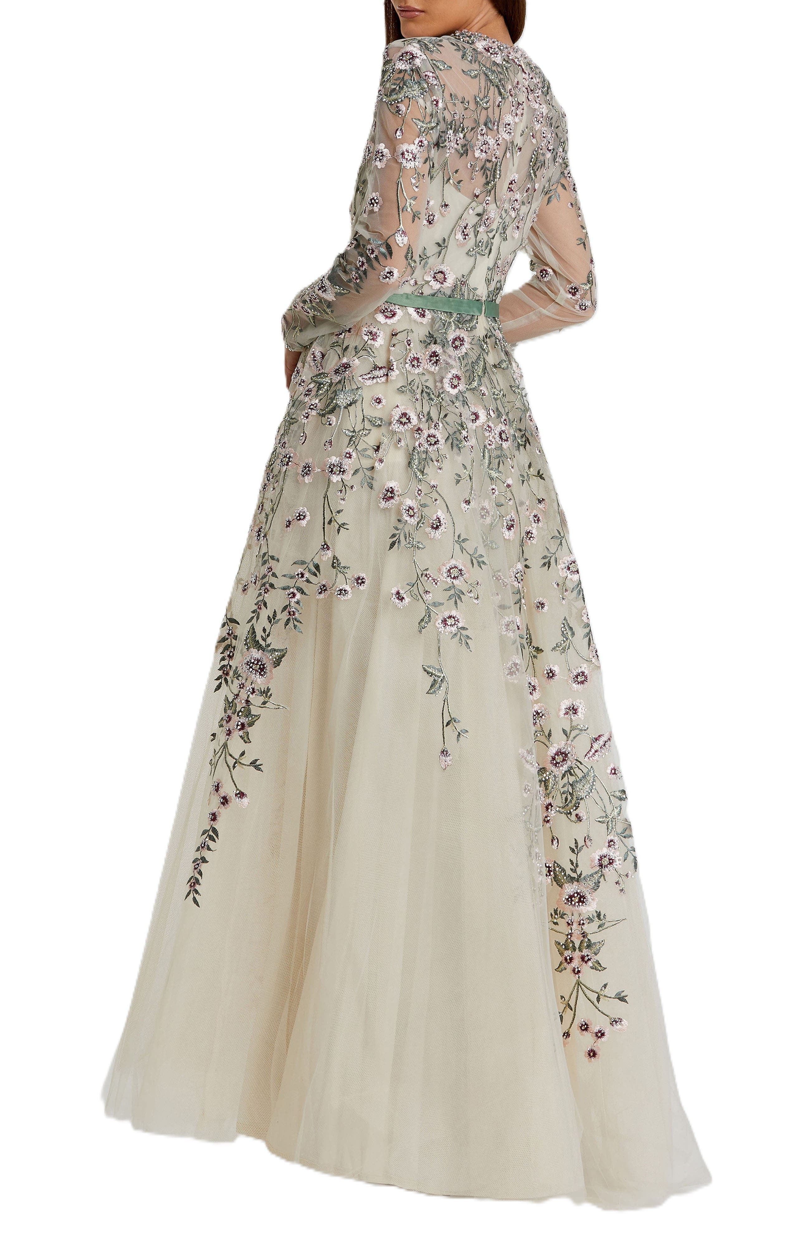 Long Sleeve Embellished Gown - image 2