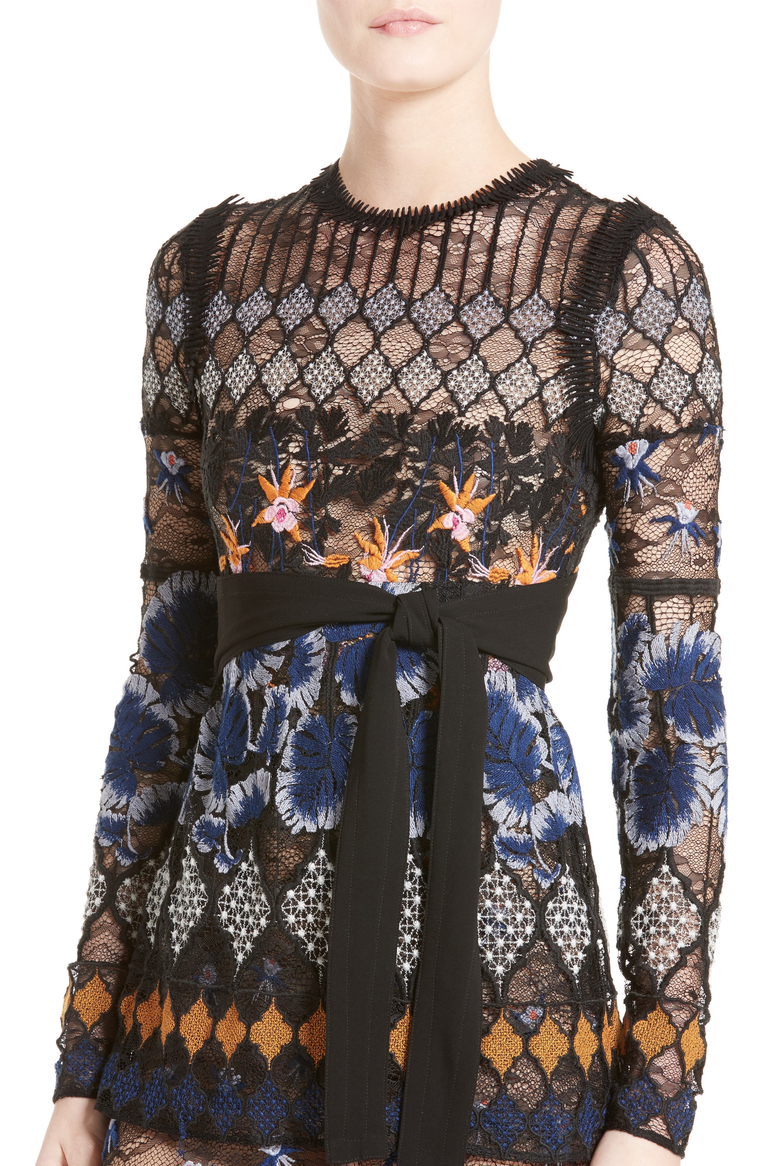 Yigal Azrouël Botanical Lace Midi Dress (Women) | Nordstrom