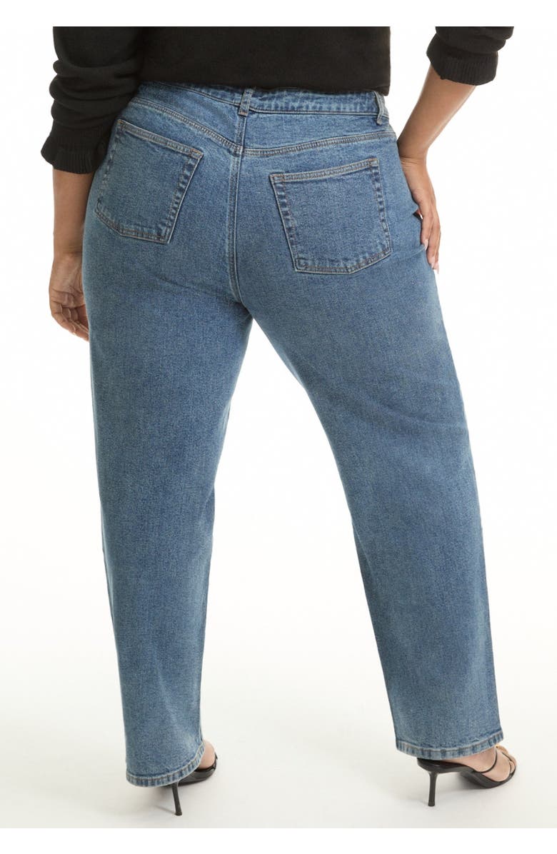 June + Vie Curvie-Fit High-Rise Straight-Leg Stretch Jeans, Alternate, color, Vintage Medium Wash