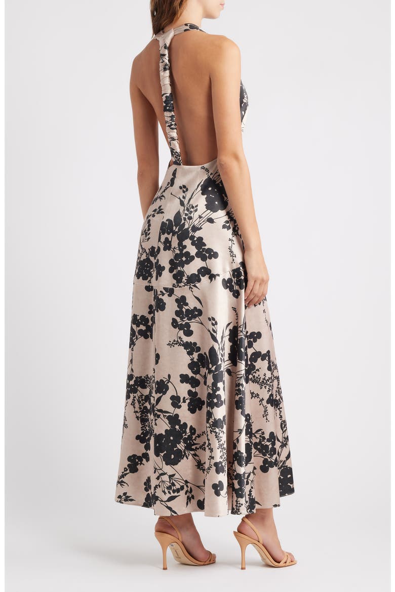 parker halter dress Shadow Floral Print Maxi (Women) retro 1940s