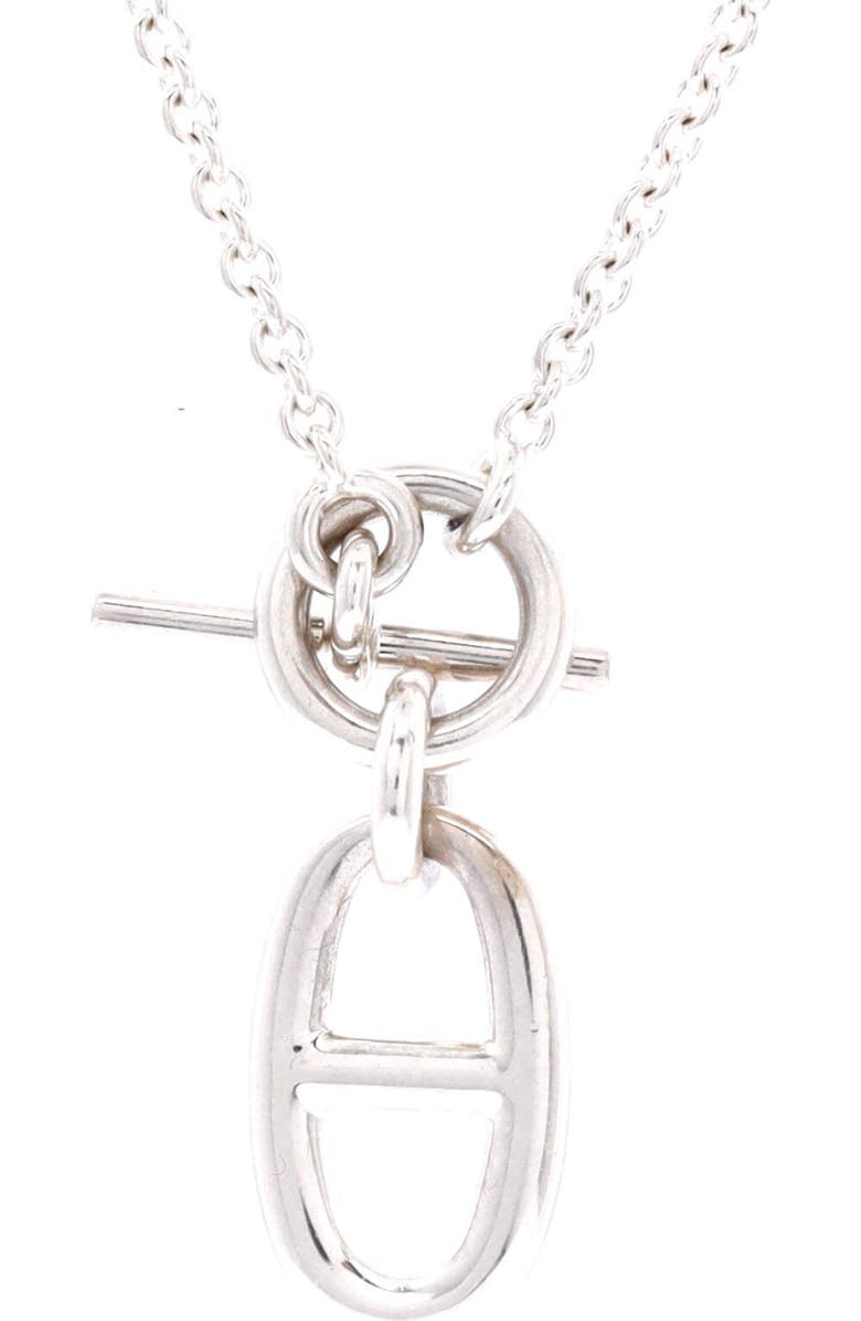 Pre-Owned Hermes Chaine d'Ancre Pendant Necklace Sterling Silver, Main, color, Silver