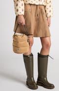 Moncler Caradoc Quilted Puffer Suede Bucket Bag