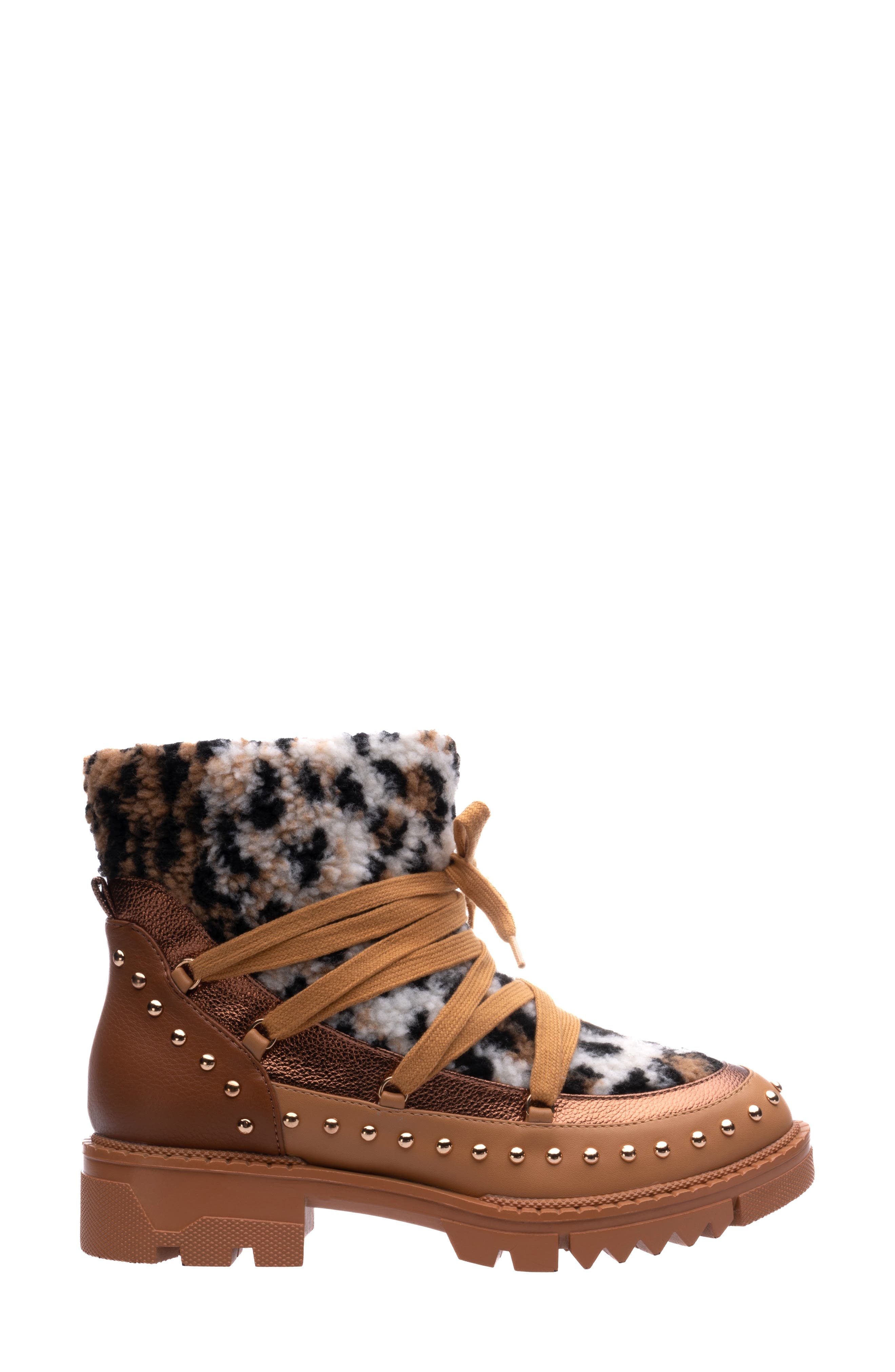 NINETY UNION Snowball Faux Shearling Lug Sole Bootie, Alternate, color, Leopard Multi