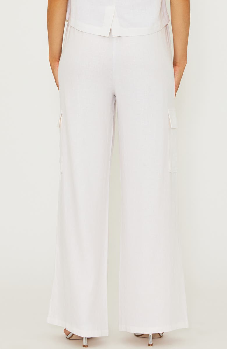 Beach Riot Amara Cover-Up Cargo Pants, Alternate, color, White Line