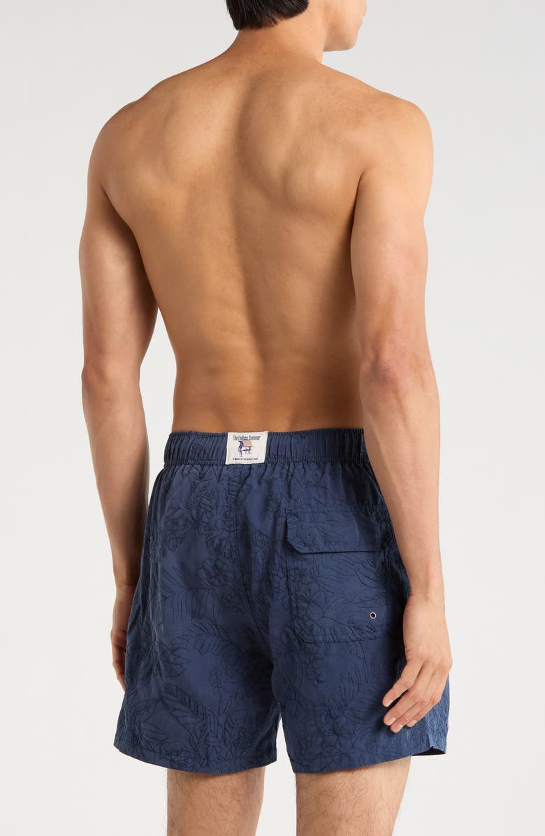 Vintage Summer Endless Embroidered Volley Swim Shorts, Alternate, color, Navy