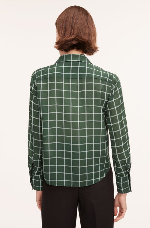 REBECCA TAYLOR REBECCA TAYLOR WINDOWPANE SILK PLEATED BLOUSE
