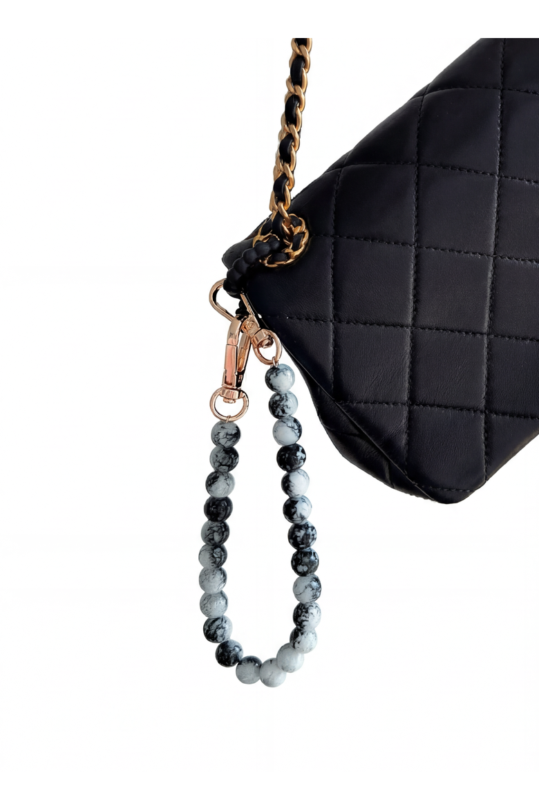 Beaded Bag Charm, Alternate, color, Black