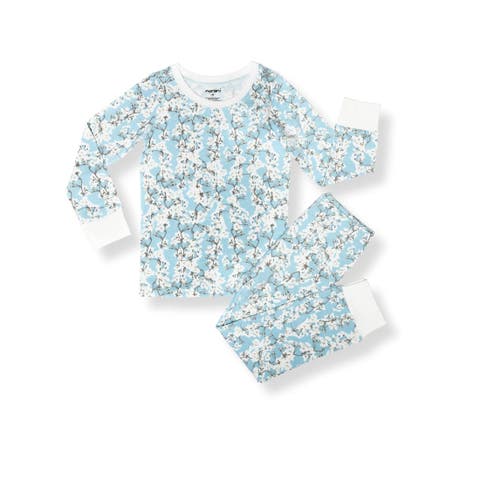 Kids Organic Two-Piece Pajama Set in Cherry Blossoms