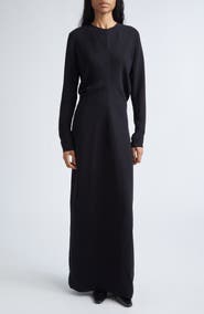 TOTEME Slouch Waist Long Sleeve Cady Dress