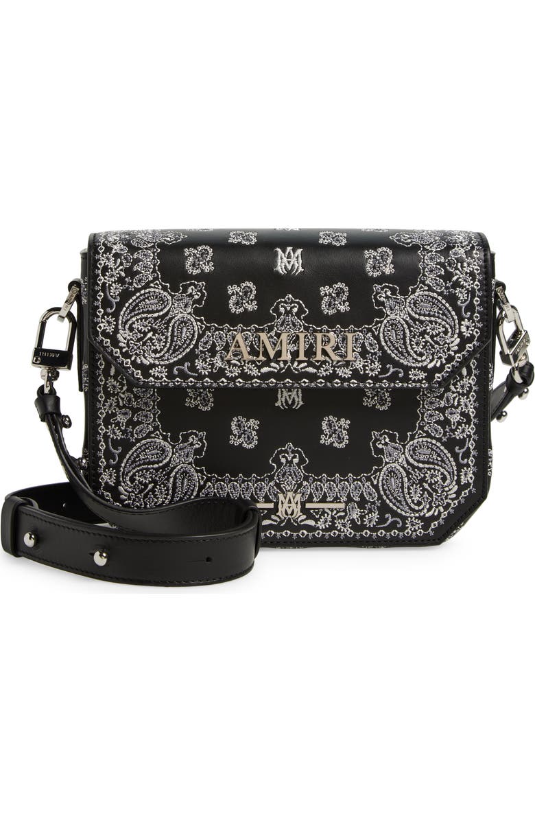 AMIRI Monogram Paisley Leather Crossbody Bag, Main, color,