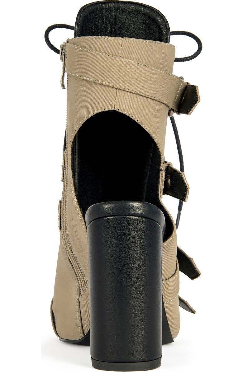 AZALEA WANG Loom Open-Toe Bootie, Alternate, color, Taupe