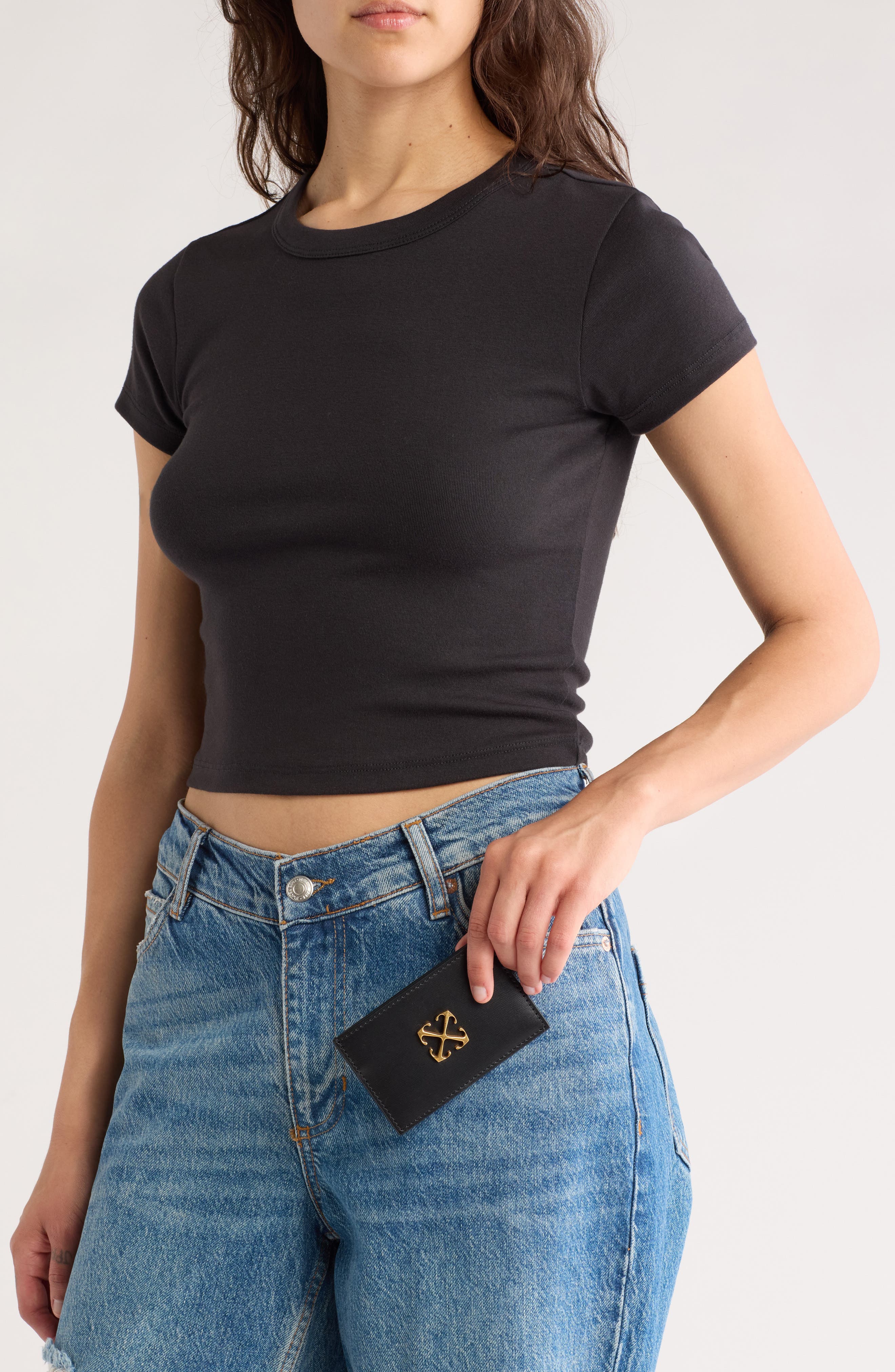 Off-White Jitney Simple Leather Card Case (Women) | Nordstromrack