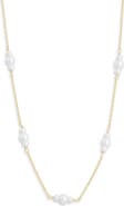 NORDSTROM RACK Demi Fine Faux Pearl Station Chain Necklace