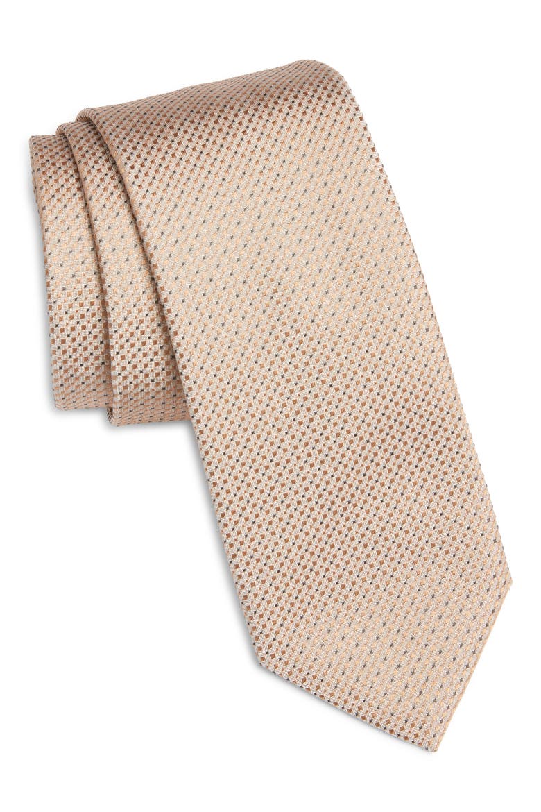 Silk Blend Jacquard Tie, Main, color, OPEN WHITE