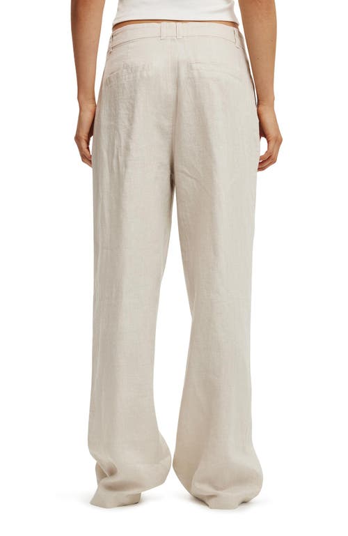 Cotton On Elle Linen Wide Leg Suiting Pant In Natural