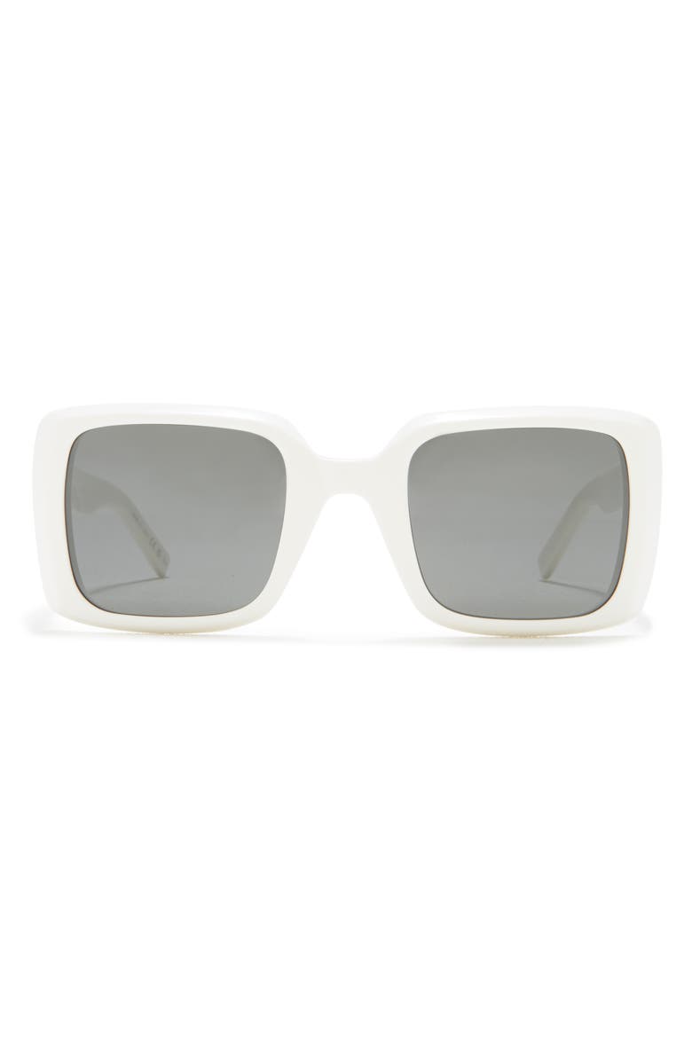 Saint Laurent 51mm Square Sunglasses, Main, color, Ivory Ivory Grey