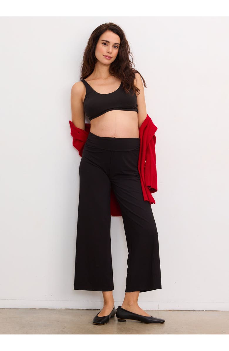 HATCH Collection The Bodyflex Crop Perfect Pant, Main, color, Black