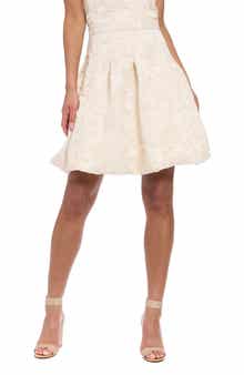Floral Jacquard Bubble Hem Skirt