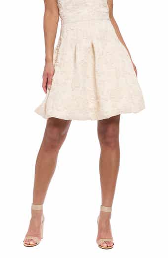Floral Jacquard Bubble Hem Skirt