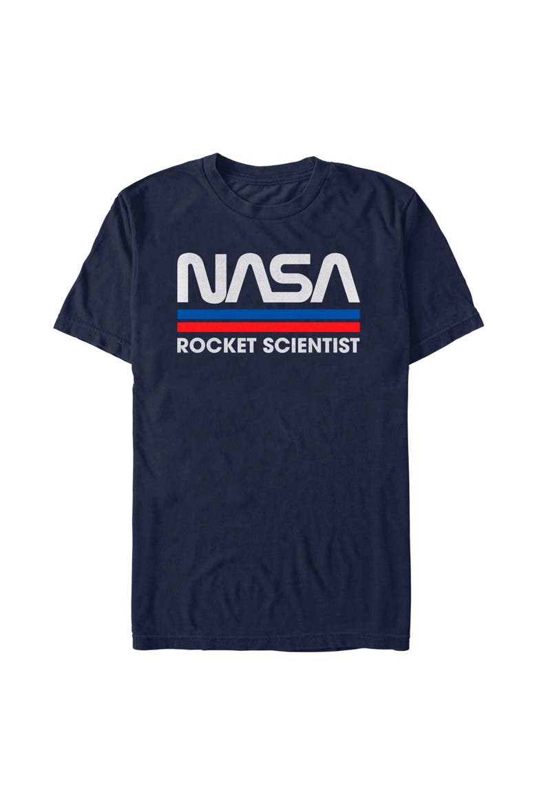 Men's Rocket Scientist Vintage Striped Logo Graphic T-Shirt, Main, color, Navy Blue