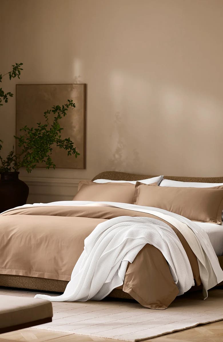 Boll & Branch Signature Hemmed Duvet Set, Alternate, color, Camel