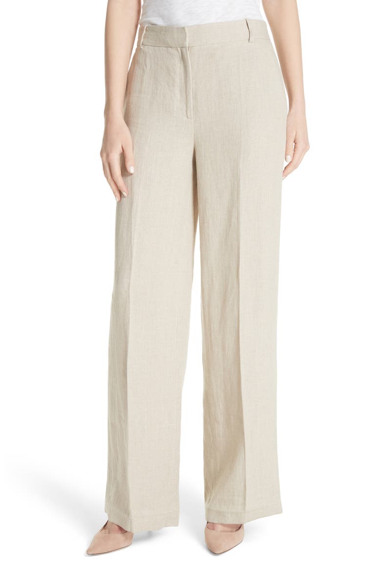 Piazza Integrate Wide Leg Linen Pants, Main, color, FALX