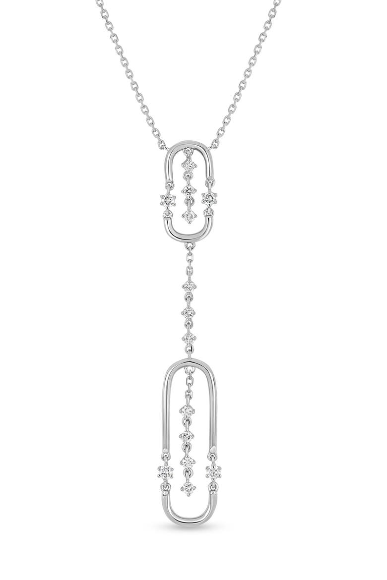 18K Gold Liora Diamond Y-Necklace, Alternate, color, 18K WHITE GOLD