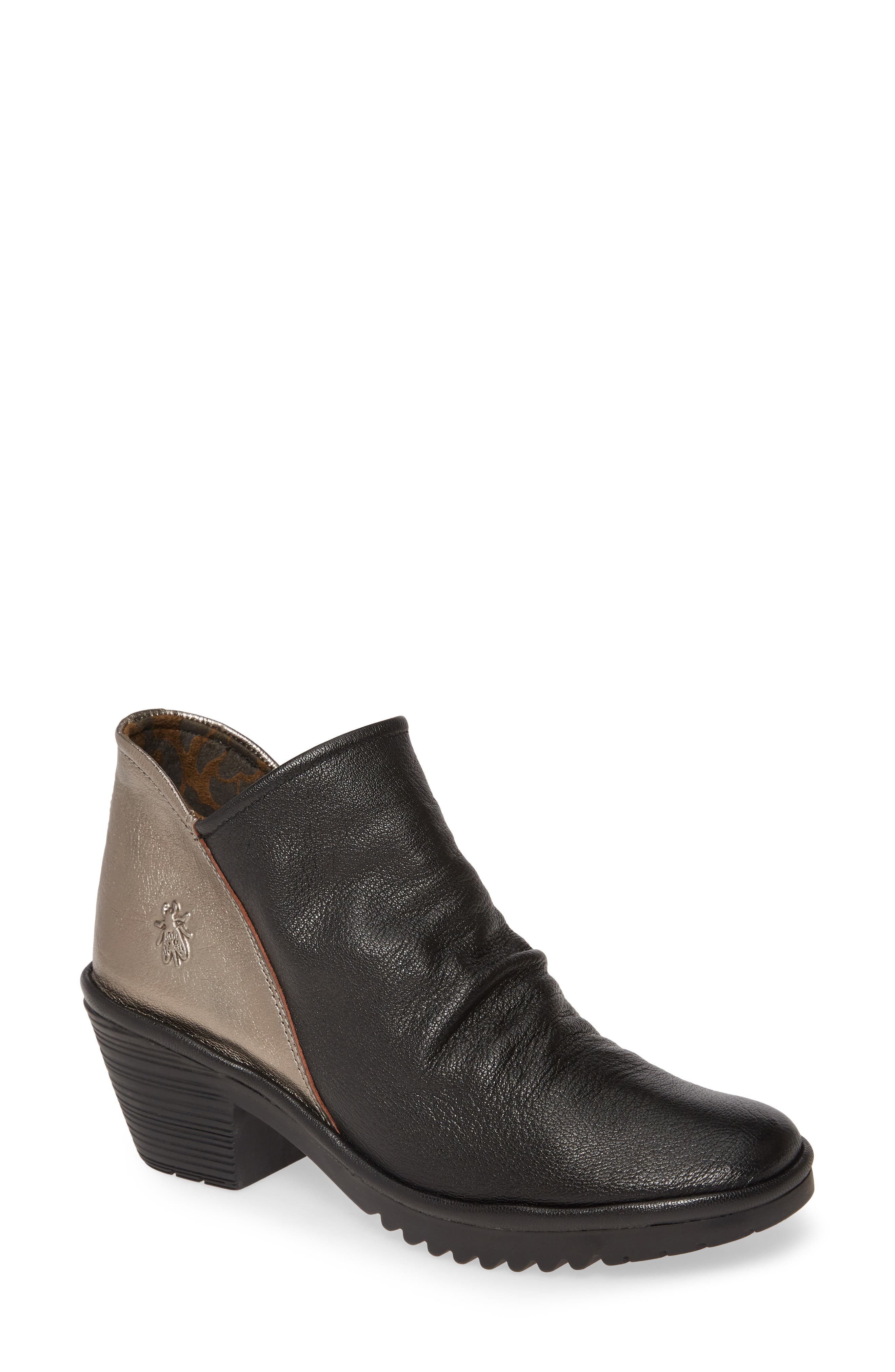 Wezo Bootie, Main, color, BLACK/ BRONZE LEATHER
